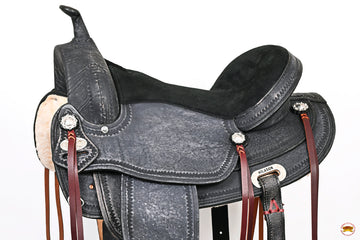 Hilason Western Horse Treeless Trail Pleasure American Leather Saddle